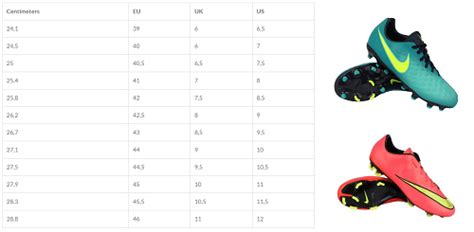 maattabel nike voetbalschoenen|nike shoe fitvorm.